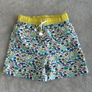 Mini Boden Yellow and Blue Printed Kids Shorts
